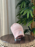Loro Piana Rib-Knit Cashmere Beanie (Pink/White Embroidery)
