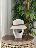 Saint Laurent Cassandre Canvas Bucket Hat (Beige / Light Brown)