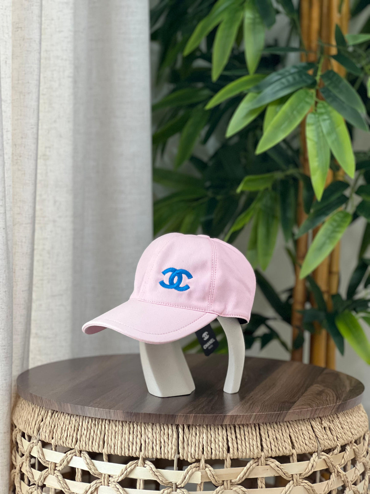 Chanel Cotton Canvas Baseball Cap (Light Pink / Blue)