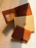 Giorgio Armani Grained Leather Bi-Fold Wallet (Brown)
