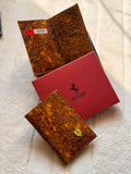 Ferrari Cracked Pattern Leather Pocket Organizer (Tan / Light Brown)