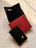 Ferrari Cracked Pattern Leather Pocket Organizer (Black)