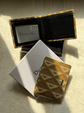 Dior CD Diamond Canvas Bi-Fold Wallet (Beige / Khaki)