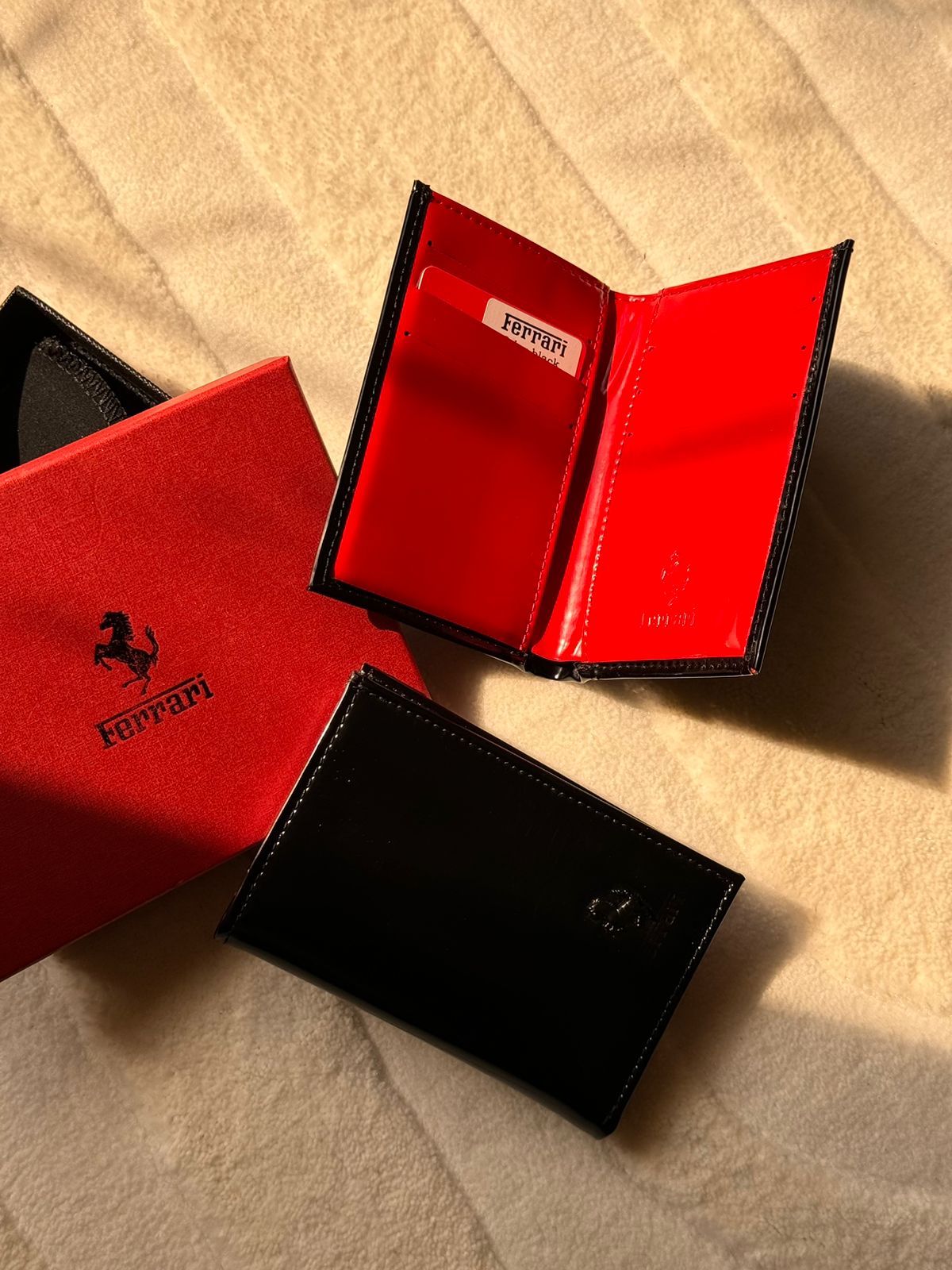 Ferrari Smooth Leather Pocket Organizer (Black)