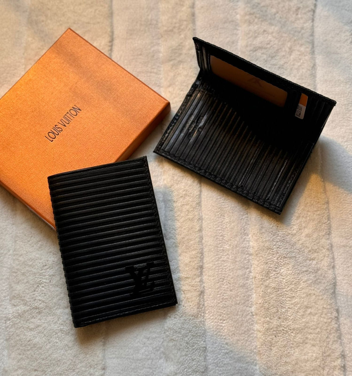 Louis Vuitton Epi Striated Pocket Organizer (Black / Noir)