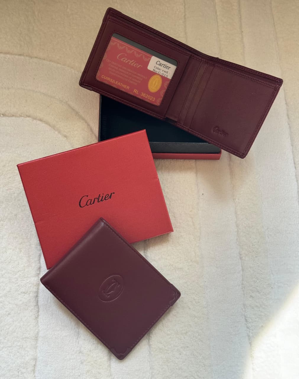 Cartier Must de Cartier Bi-Fold Wallet (Burgundy / Bordeaux)