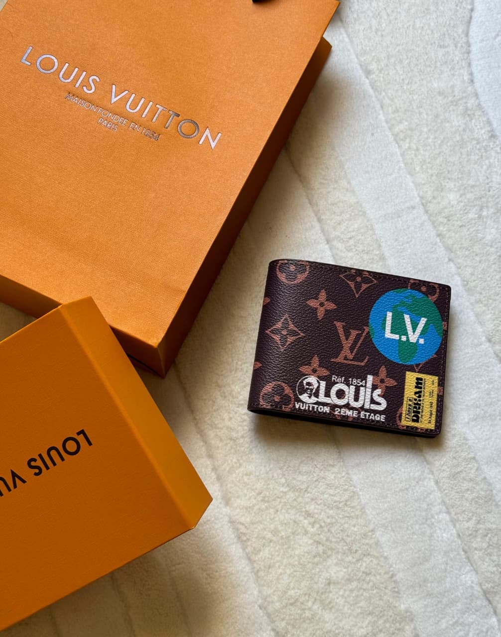 Louis Vuitton Multiple Wallet (Monogram Canvas Souvenir Patches / Brown & Multicolor)