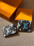 Louis Vuitton Multiple Wallet (Monogram Eclipse Graffiti Canvas / Black & Blue-White)