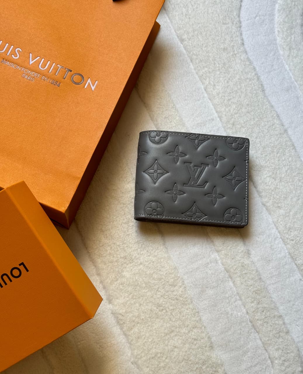 Louis Vuitton Multiple Wallet (Anthracite Grey Monogram Shadow Leather)
