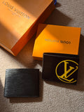 Louis Vuitton Wallet Epi Leather with Circle LV Logo (Black/Yellow)