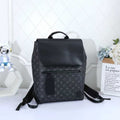 Louis Vuitton Takeoff Backpack / LV Aerogram Backpack (Monogram Eclipse Canvas / Black Leather)