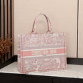 Dior Book Tote (Pink Toile de Jouy Embroidery)