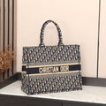 Dior Book Tote (Blue Oblique Embroidery)