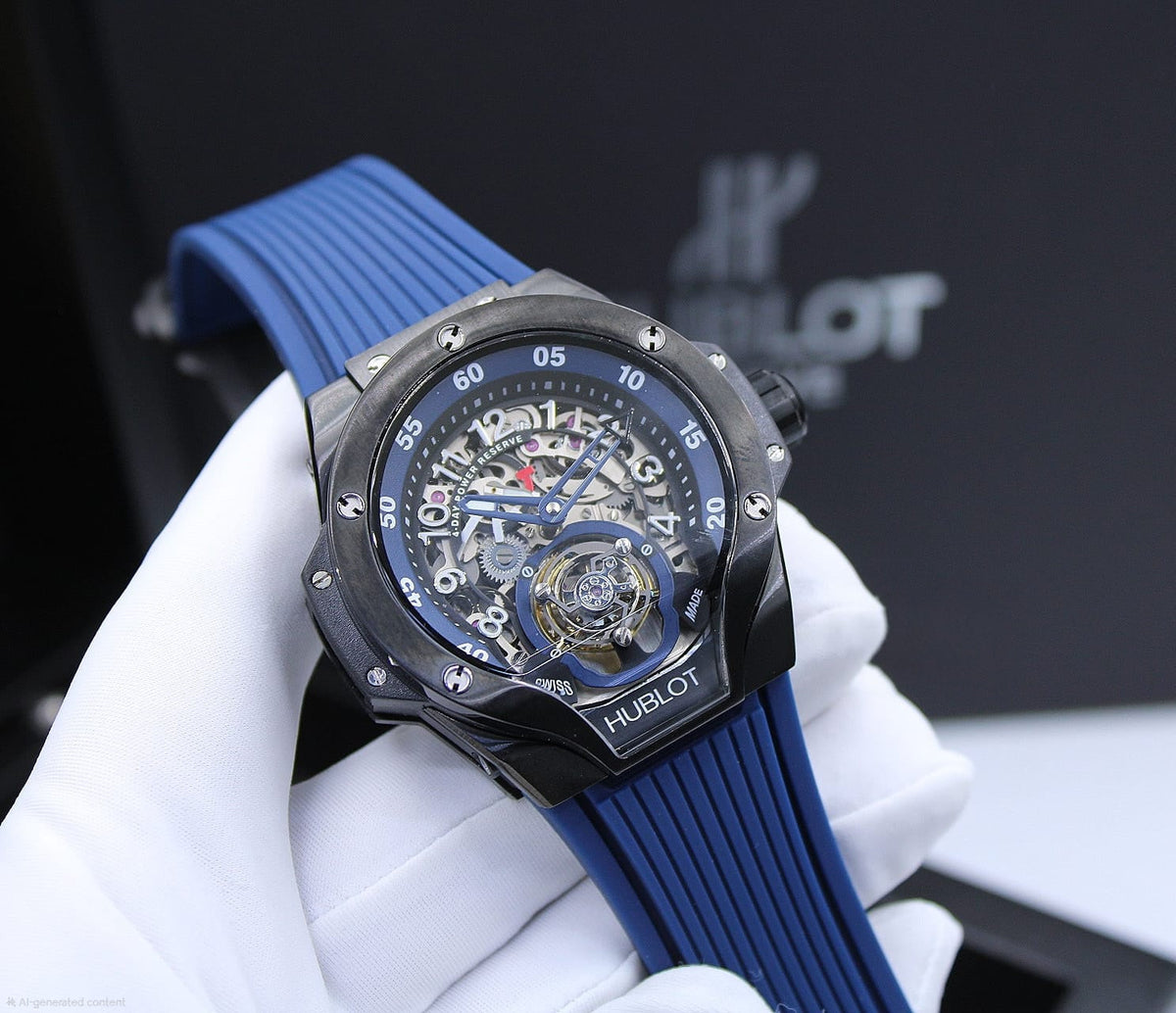 Hublot Big Bang Tourbillon Power Reserve (Black Magic / Blue)