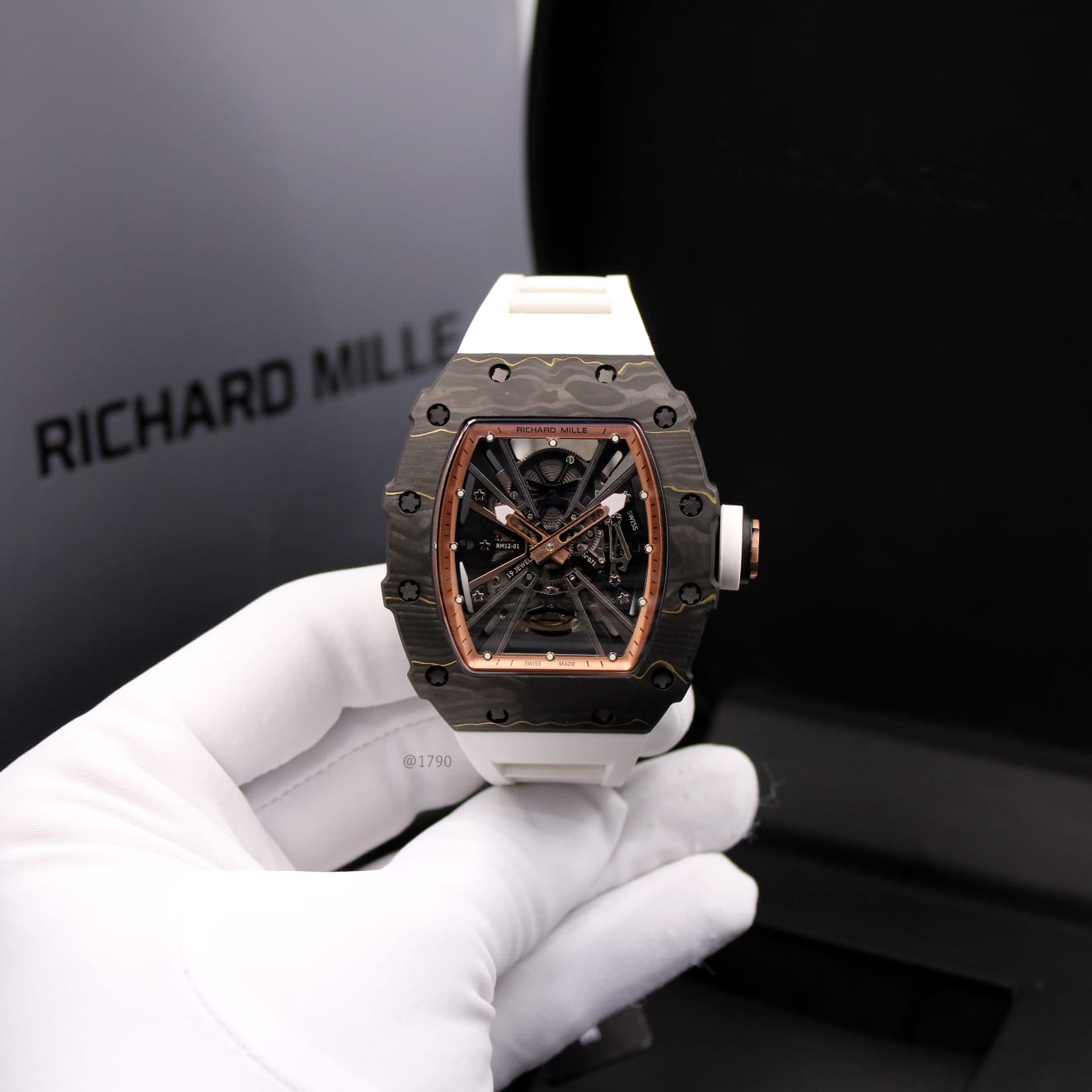 Richard Mille RM 12-01 Tourbillon "Gold Carbon TPT" (Black/White)