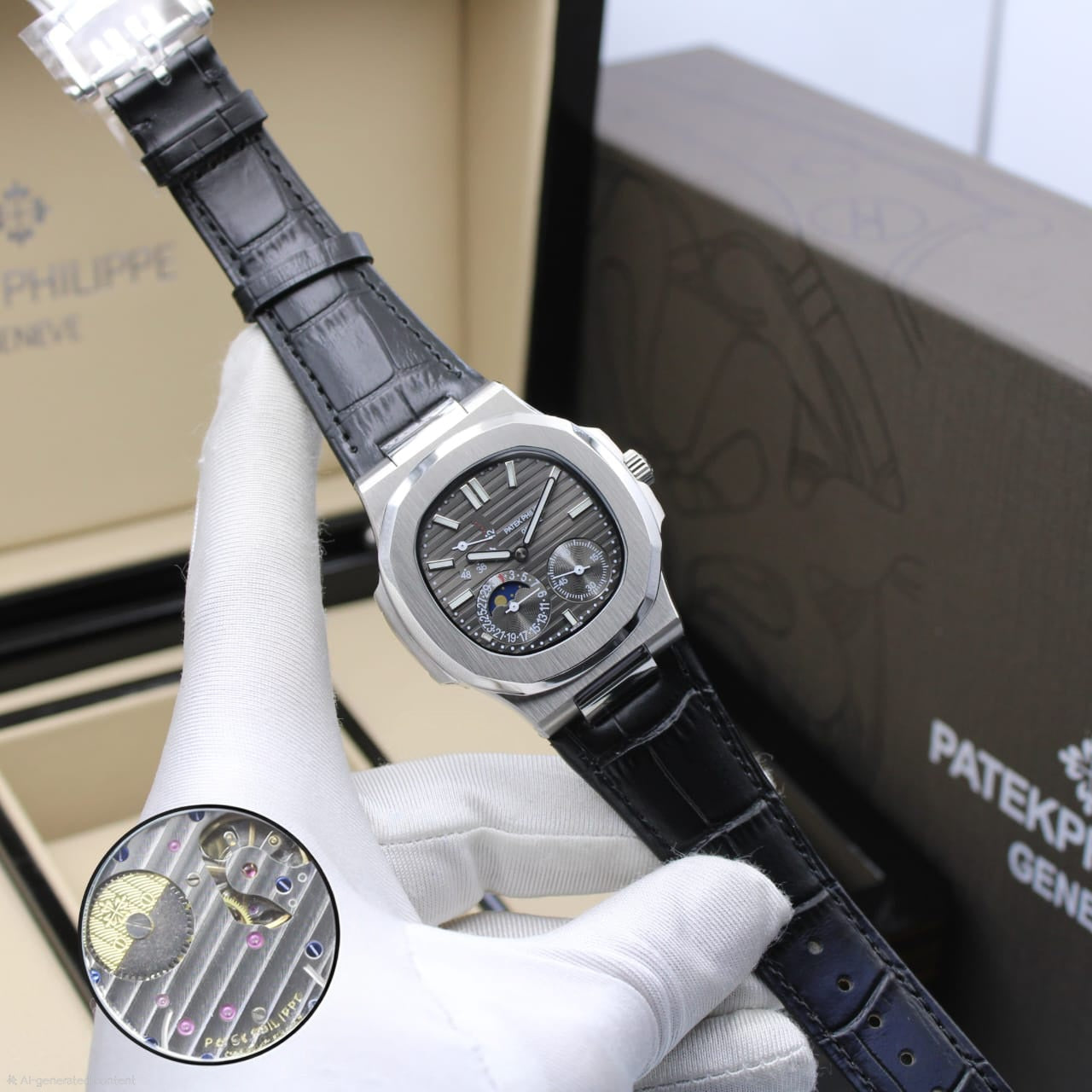 Patek Philippe Nautilus Moon Phases (Grey Dial)