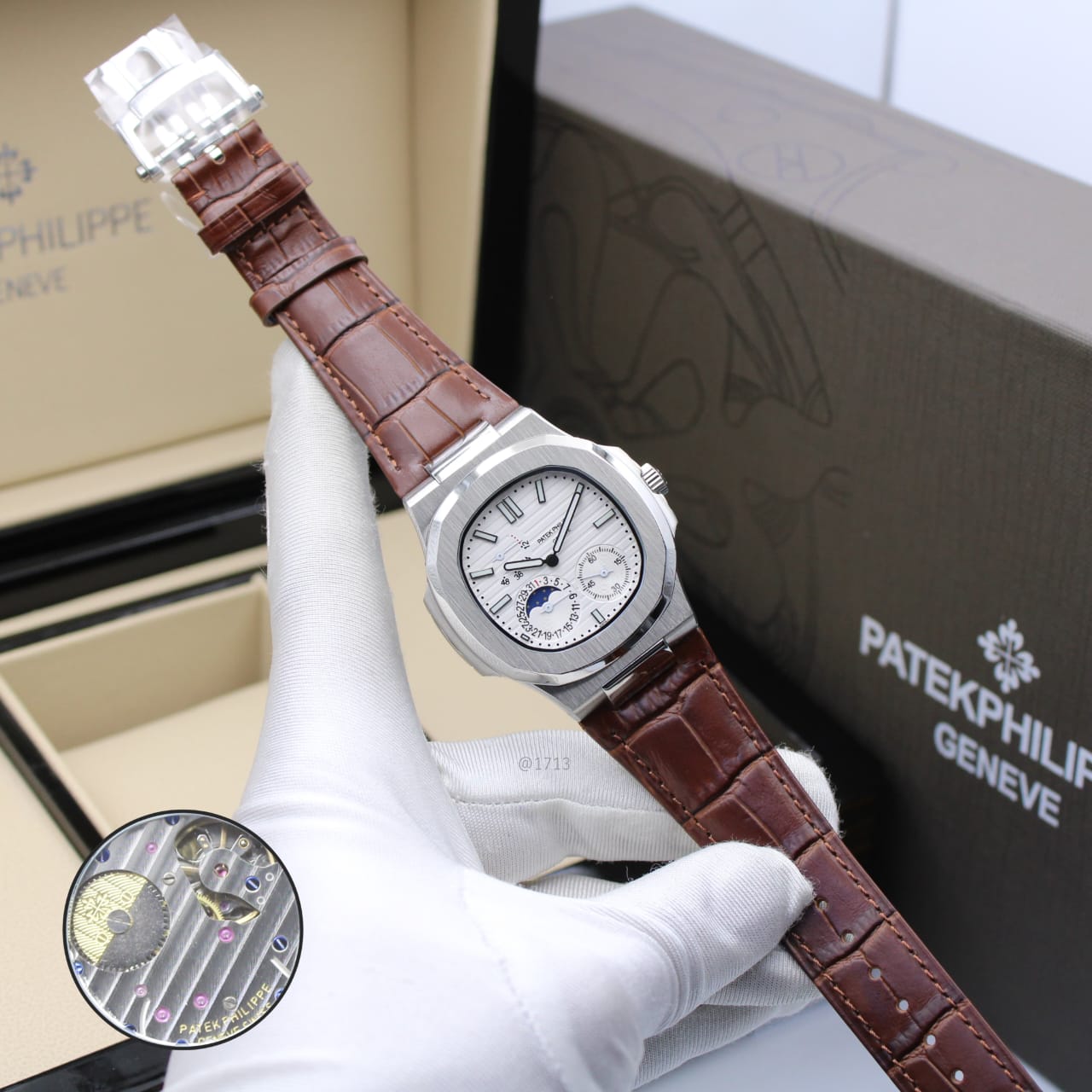 Patek Philippe Nautilus Moon Phases (White Dial)