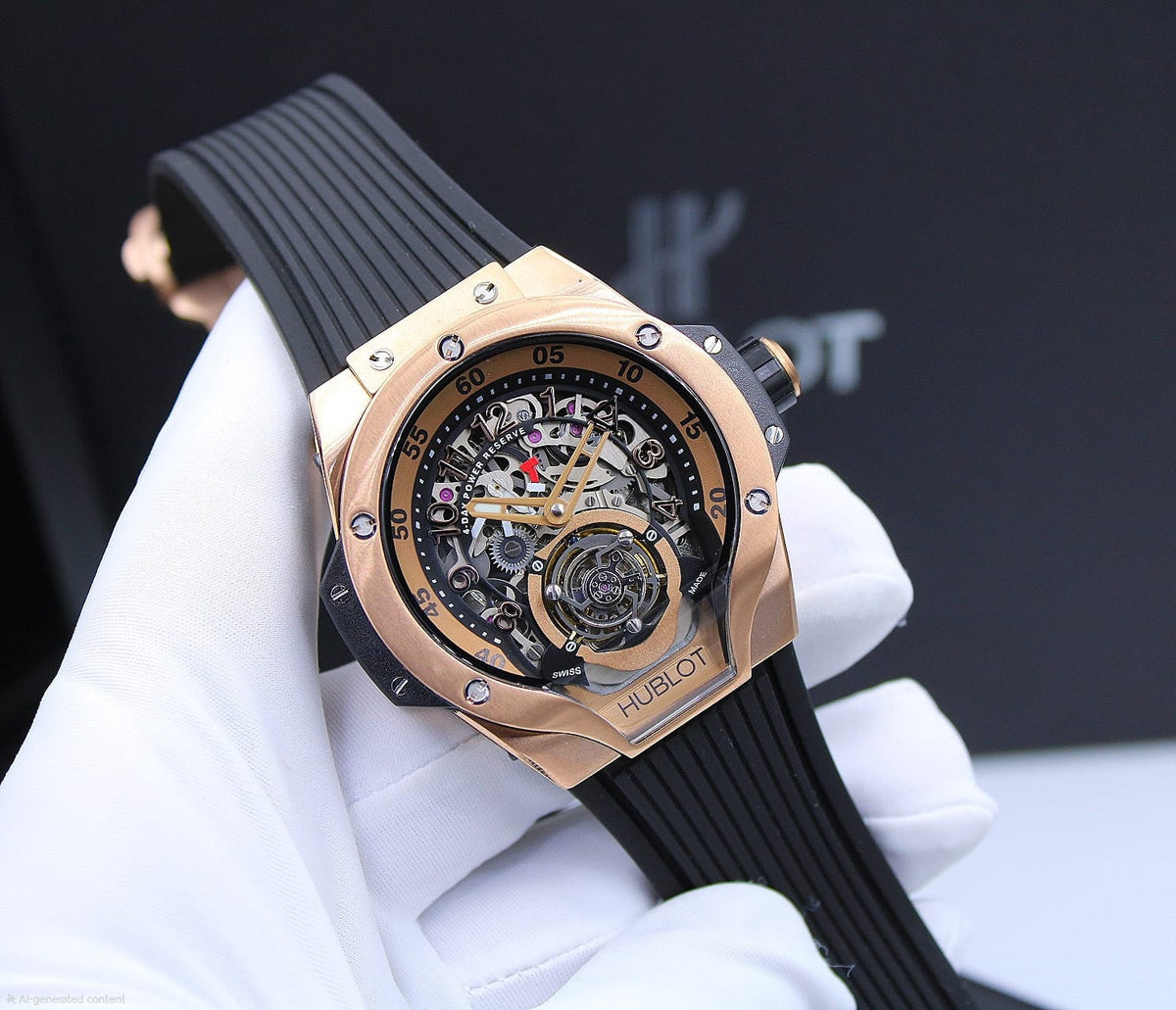 Hublot Big Bang Tourbillon Power Reserve (King Gold / Black)