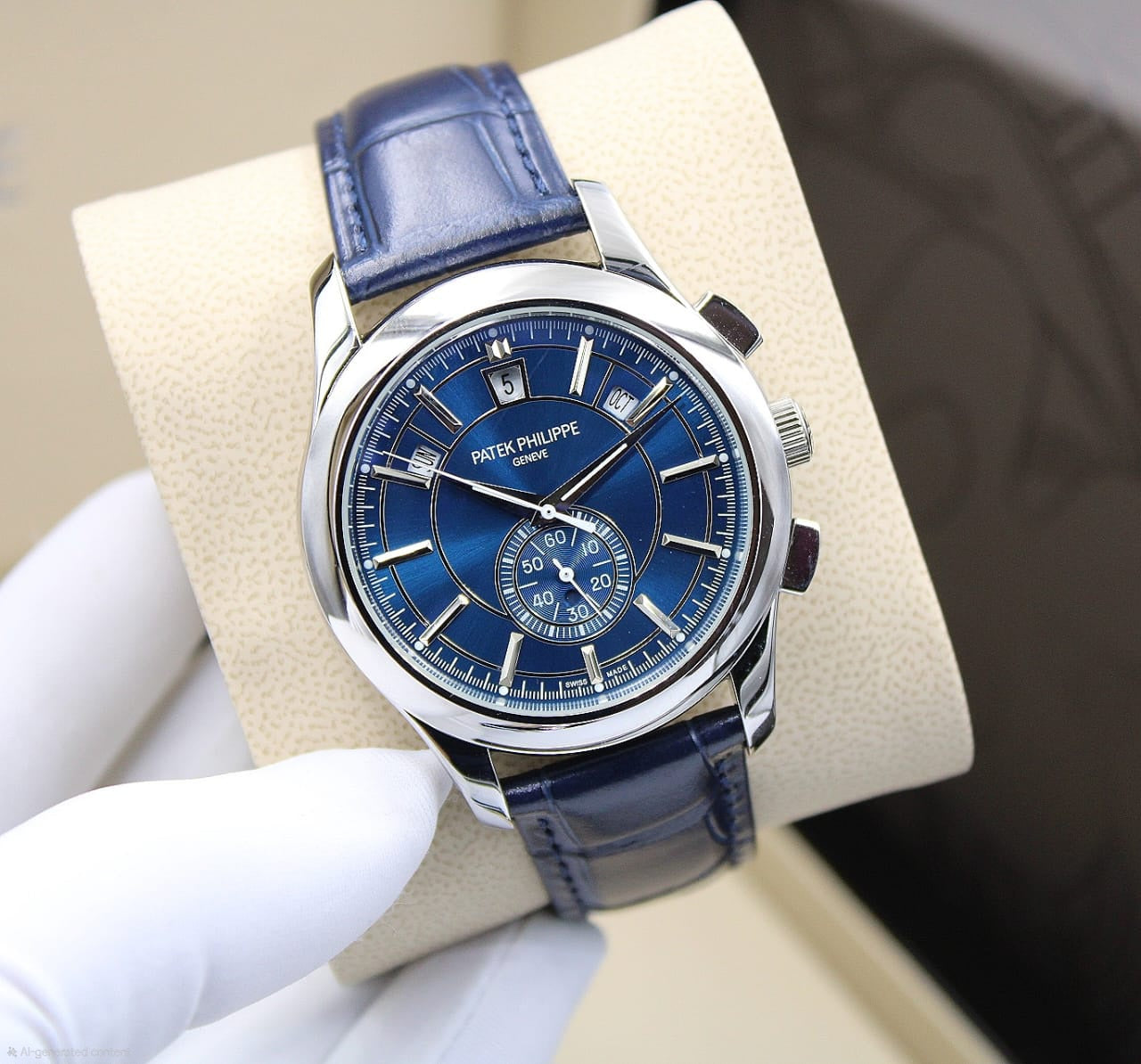 Patek Philippe Complications Annual Calendar Chronograph (Silver / Blue Dial)