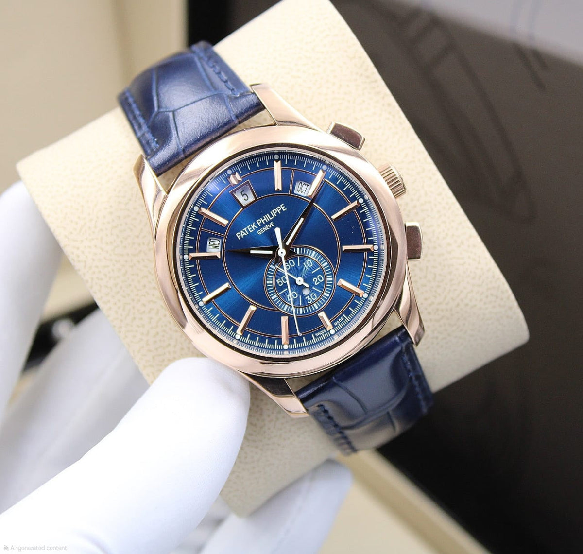 Patek Philippe Complications Annual Calendar Chronograph (Blue Dial / Blue Strap)