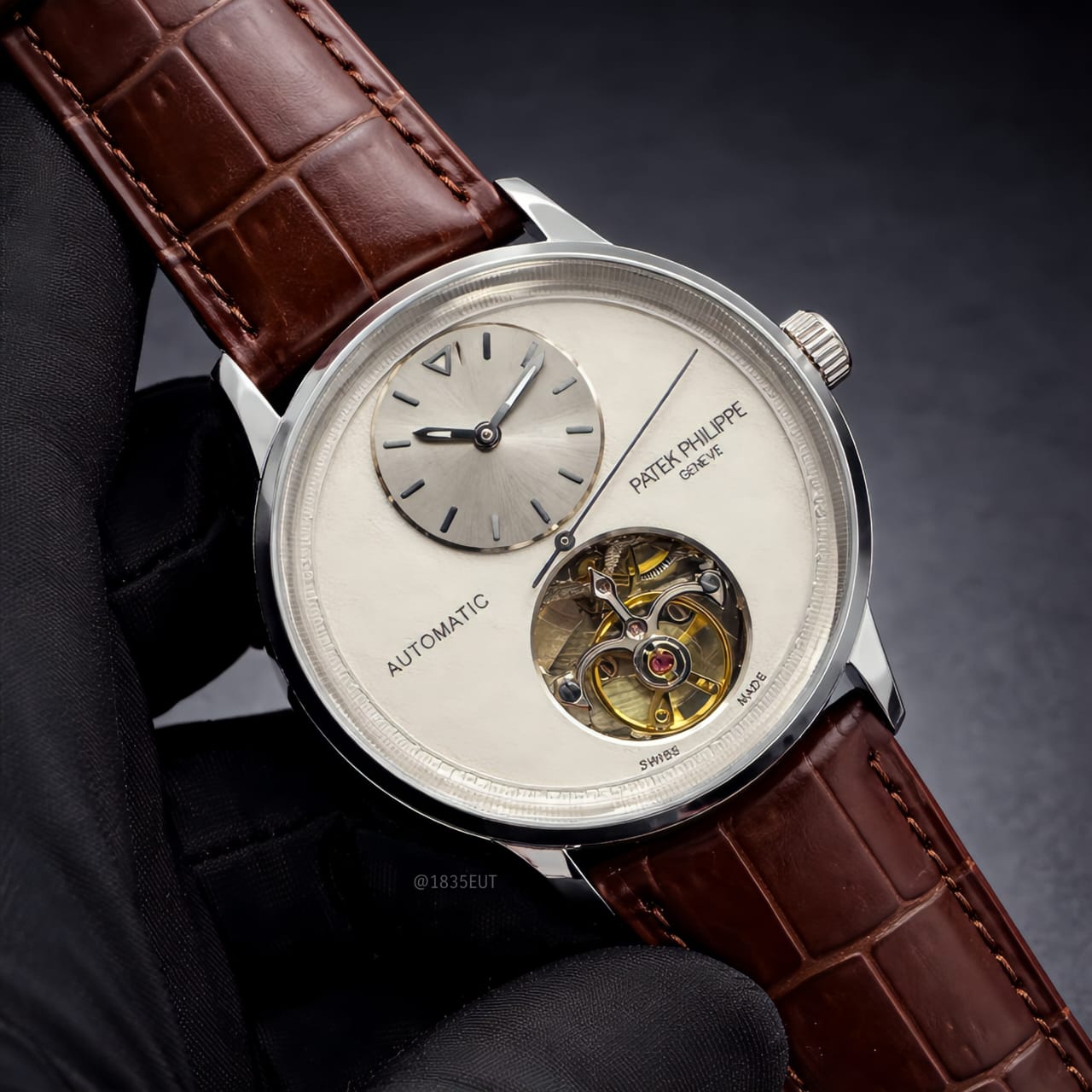 Patek Philippe Complications Regulator Tourbillon (White Dial / Brown Strap)