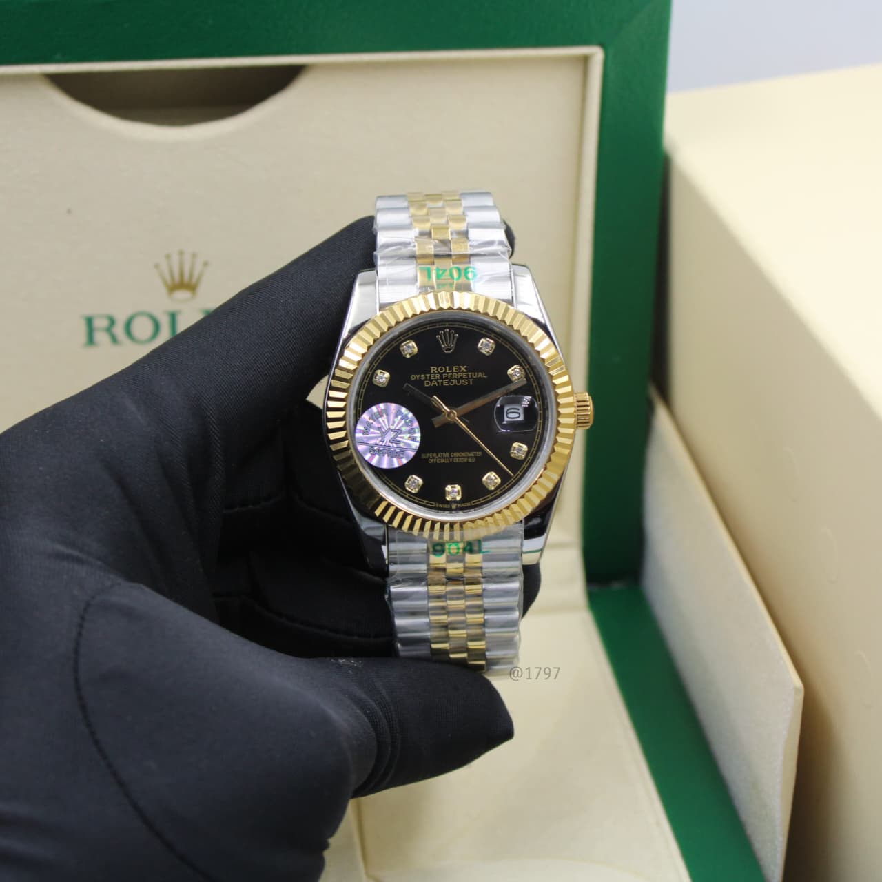 Rolex Datejust 36 (Yellow Rolesor/Black/Diamonds)