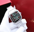 Cartier Santos de Cartier Skeleton (Green Lacquered Bridges)