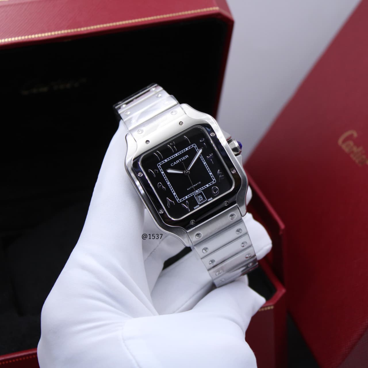 Cartier Santos de Cartier (Black Dial with Hindi-Arabic Numerals)