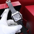 Cartier Santos de Cartier Dual Time (Satin-Brushed Silver Dial)