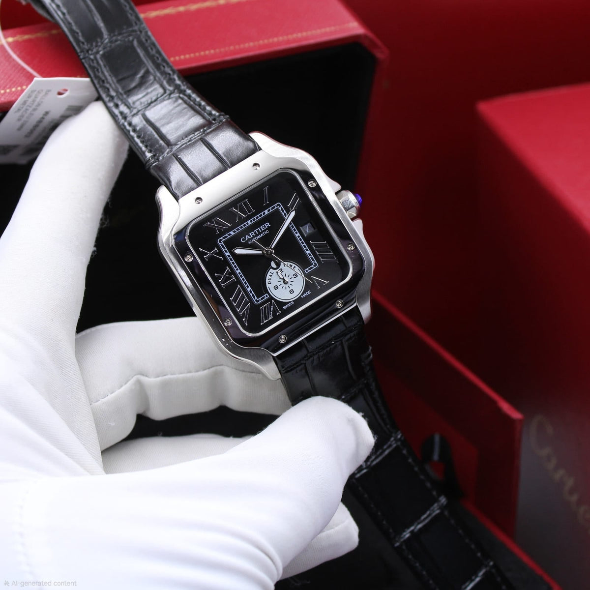 Cartier Santos de Cartier Dual Time (Black Dial)