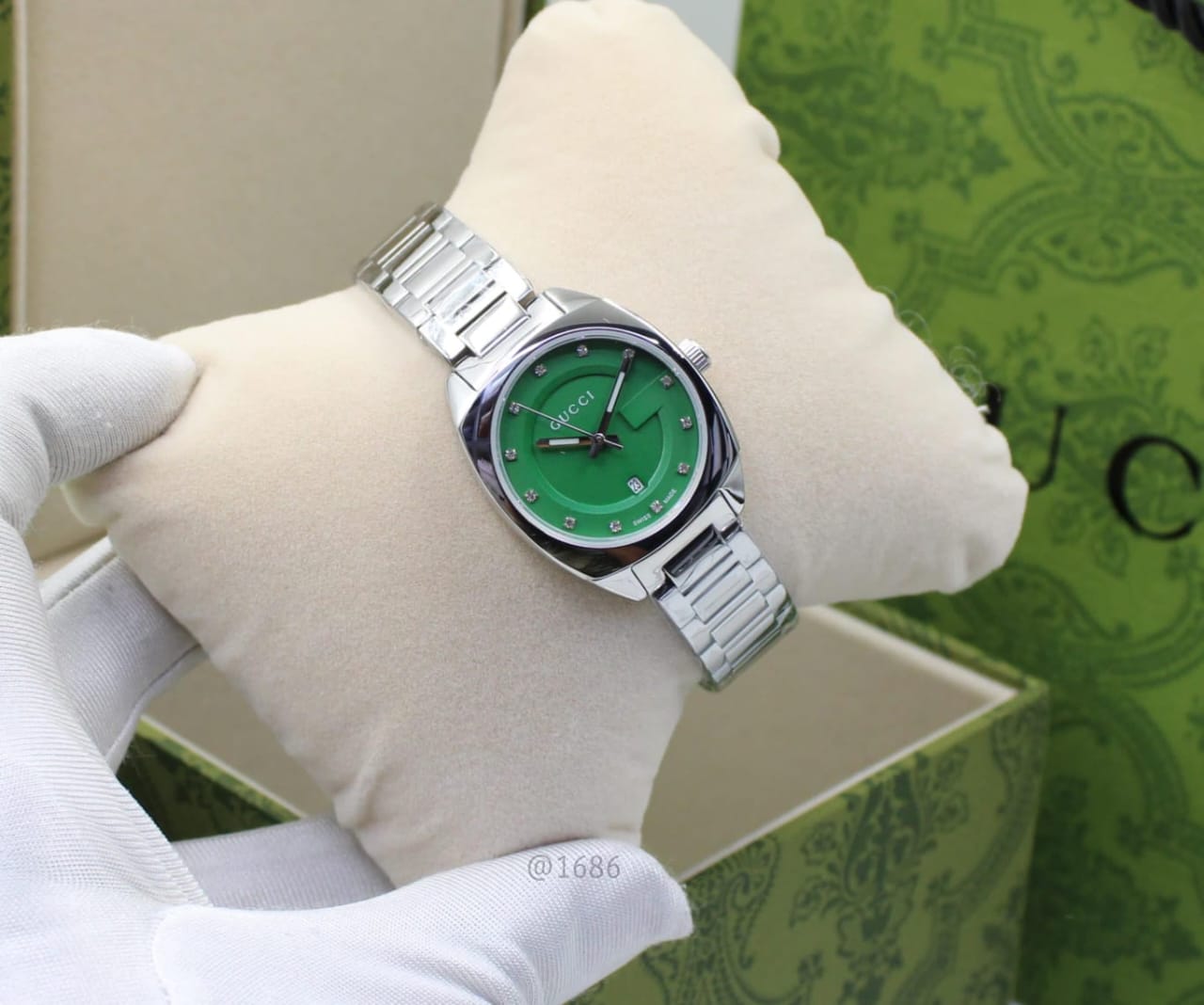 Gucci G-Timeless Cushion Diamond (Green)