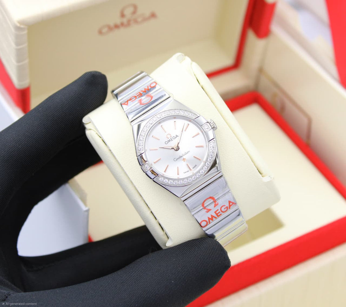 Omega Constellation Quartz 24mm (White Dial with Diamond Bezel)