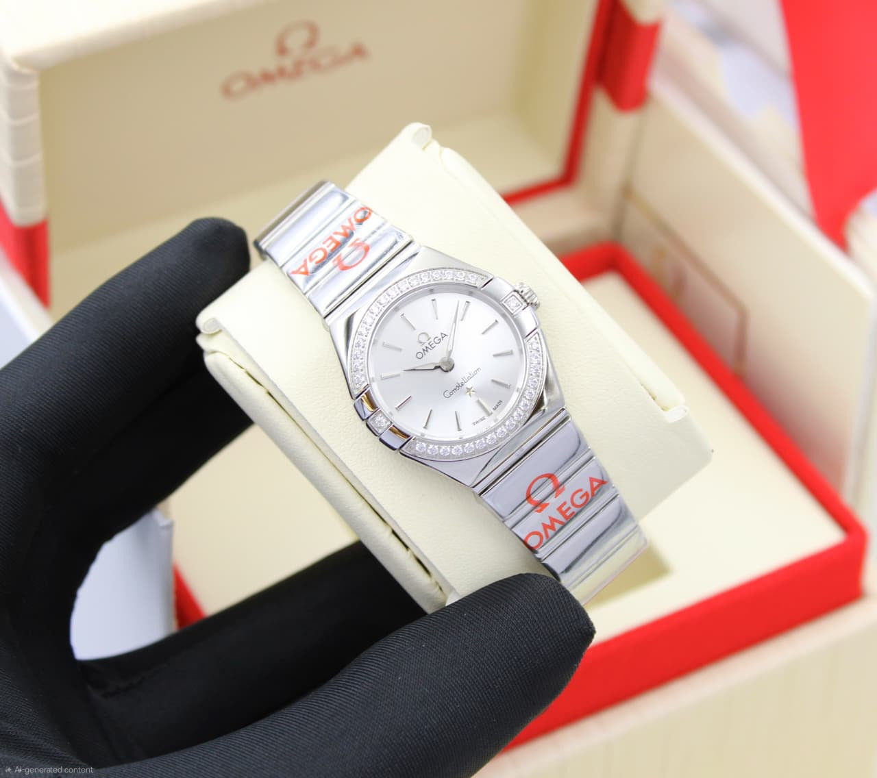 Omega Constellation Co-Axial Diamond Bezel (Silver / White)