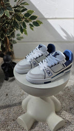 Louis Vuitton White and Blue Sneakers